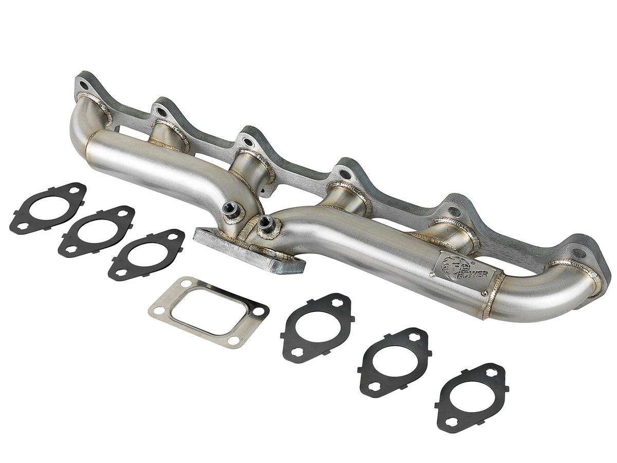 aFe Twisted Steel Header Turbo Manifold (T3) 98.5-02 Dodge Diesel Trucks L6 5.9L (td) - 48-32020