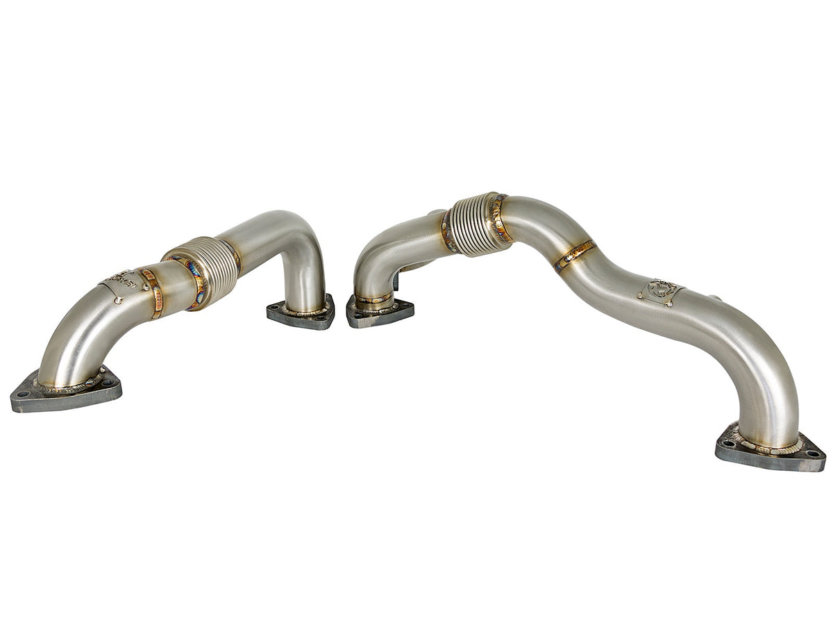 aFe Twisted Steel Header Up-Pipe 08-10 Ford Diesel Trucks V8-6.4L (td) - 48-33016