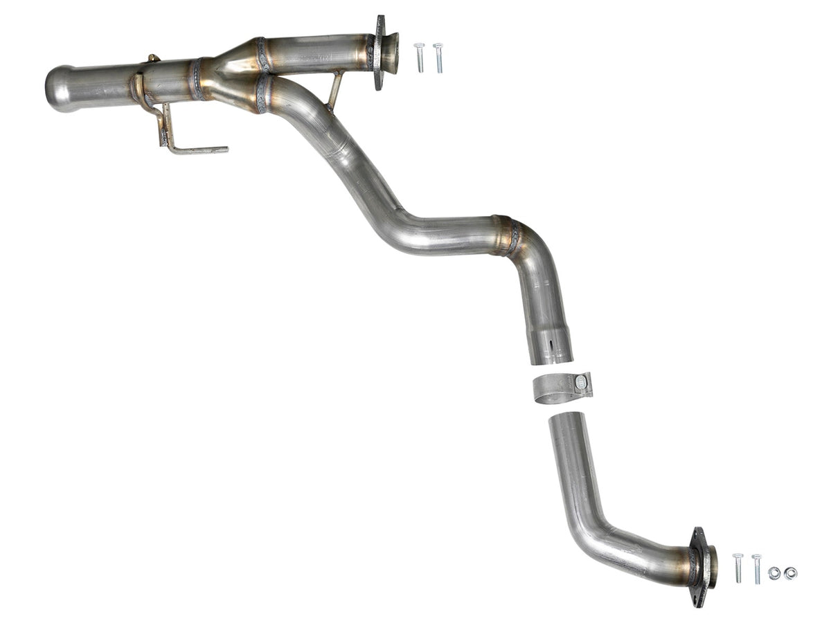 aFe POWER Twisted Steel Y-Pipe 2-1/4in 409 SS Exhaust System 2018 Jeep Wrangler (JL) V6-3.6L - 48-48026