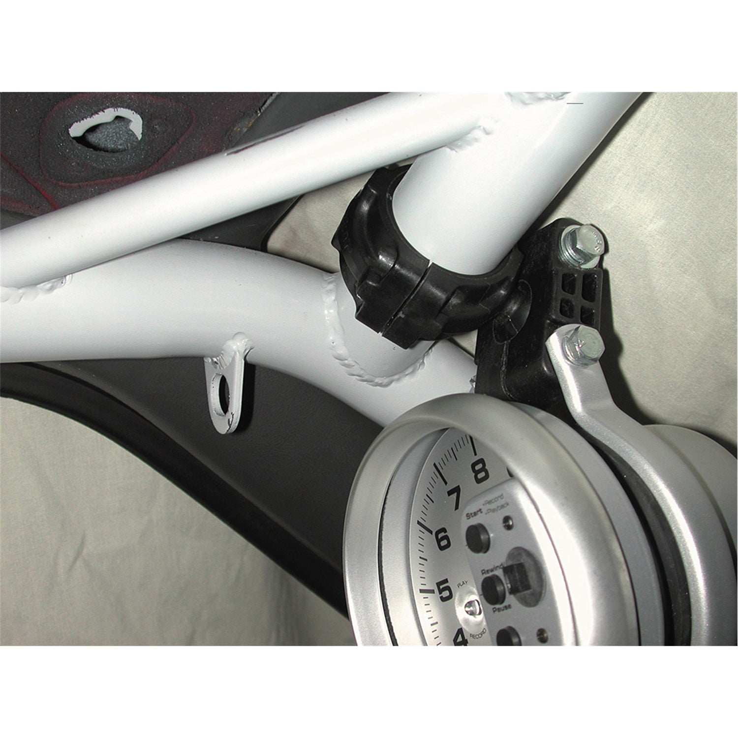 AutoMeter Gauge Mount Roll Pod For 1.625in. Roll Cage Fits 5in. Pedestal Tach Black - 48005