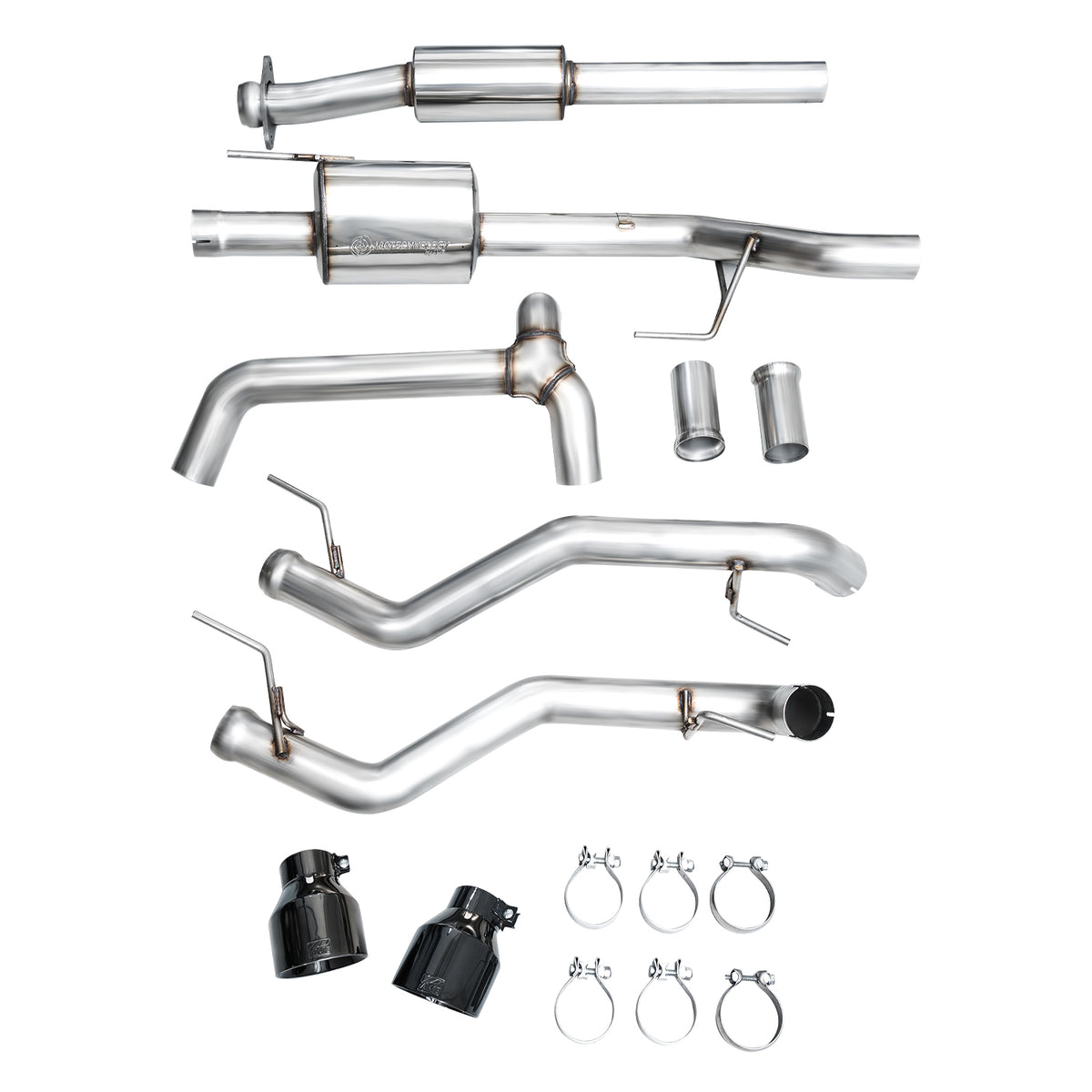 AWE Tuning 2021+ Ford F-150 Tremor (w/ Bumper Cutouts) 0FG Resonated Catback - Diamond Black Tips - 3015-33402