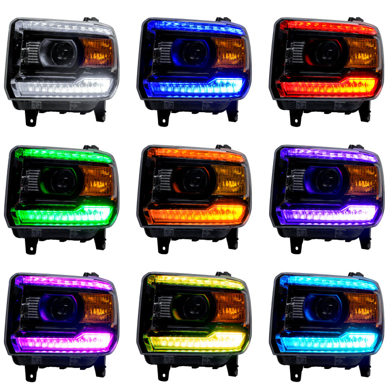 Oracle 14-15 GMC Sierra Headlight DRL Upgrade Kit - ColorSHIFT w/o Controller SEE WARRANTY - 2450-334