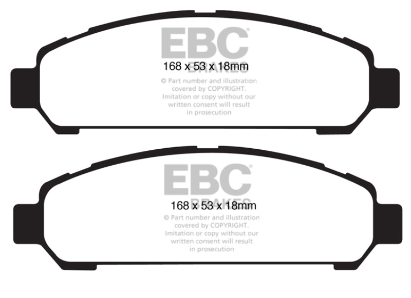 EBC 08+ Toyota Venza 2.7 Ultimax2 Front Brake Pads - UD1401 for 2009-2015 Toyota Venza - front view