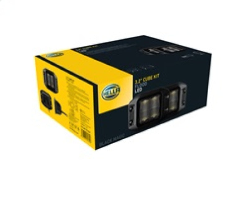 Hella Universal Black Magic 3.2in L.E.D. Cube Kit - Flood Beam (Flush Mount) - 358176831