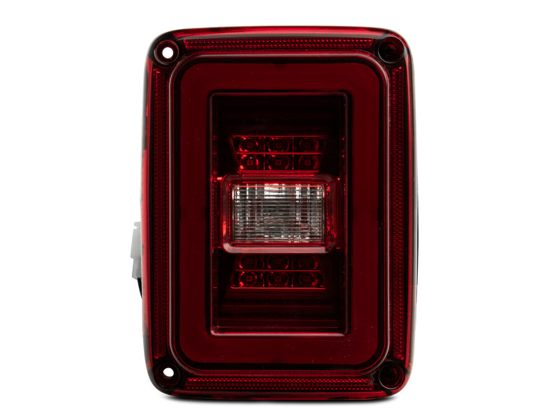 Raxiom 07-18 Jeep Wrangler JK JL Style LED Tail Lights- Black Housing - Red Lens - J133626