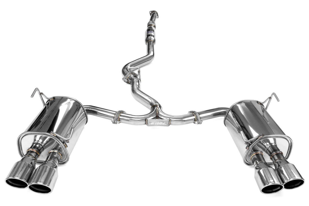 Invidia 15+ Subaru WRX/STI 4Dr Q300 Twin Outlet Rolled Stainless Steel Quad Tip Cat-Back Exhaust - HS15STIG3S