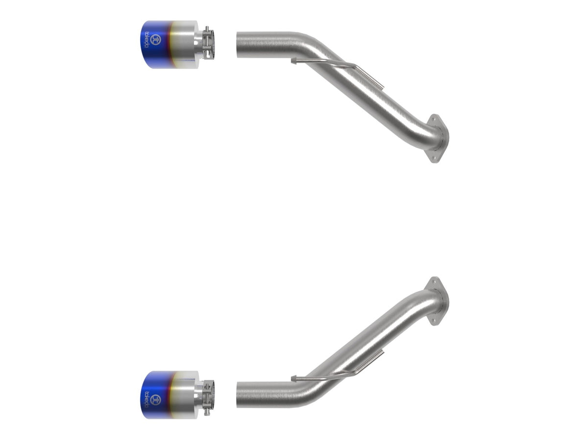 aFe 2023 Nissan Z V6-3.0L (tt) Takeda Stainless Steel Axle-Back Exhaust System w/ Blue Flame Tip - 49-36137-L