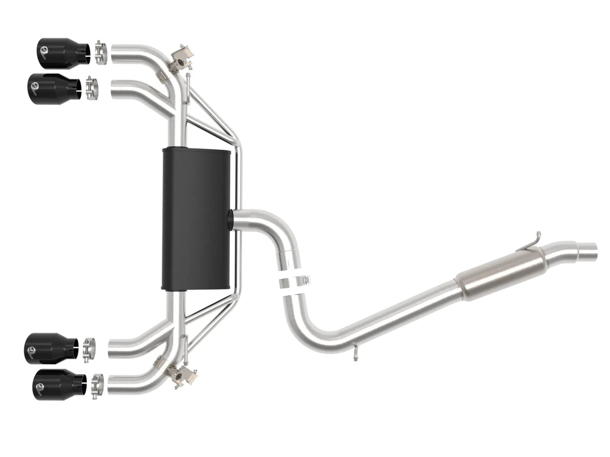 afe POWER MACH Force-Xp 15-19 Volkswagen Golf R L4-2.0L(T) 304 SS Cat-Back Exhaust System - Black - 49-36430-B