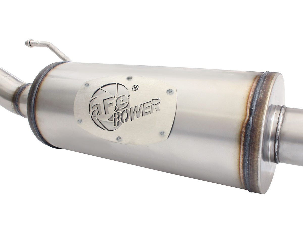 aFe MACHForce XP 2-1/2in SS-409 Cat-Back Exhausts w/ 18in Muffler 07-17 Jeep Wrangler V6-3.6L - 49-48057