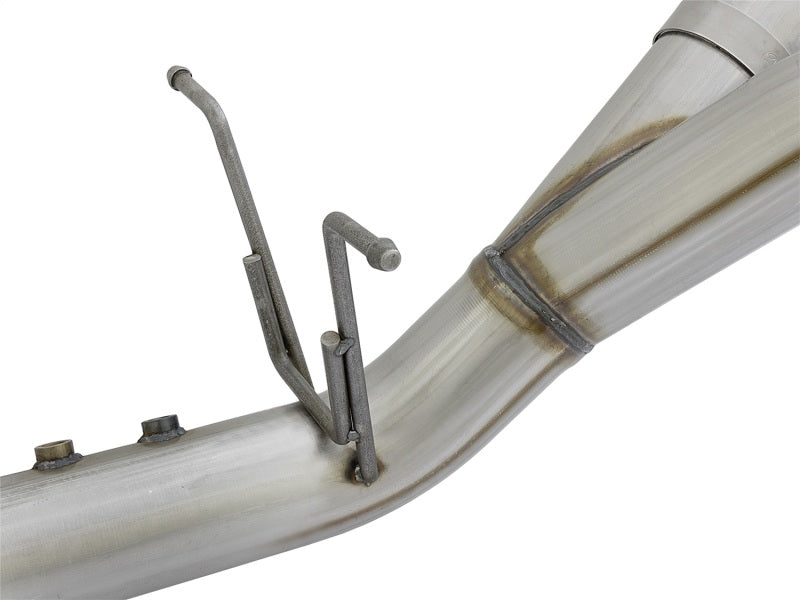 aFe ATLAS 4in DPF-Back Alum Steel Exhaust System w/Dual Exit Polished Tip 2017 GM Duramax 6.6L (td) - 49-04086-P