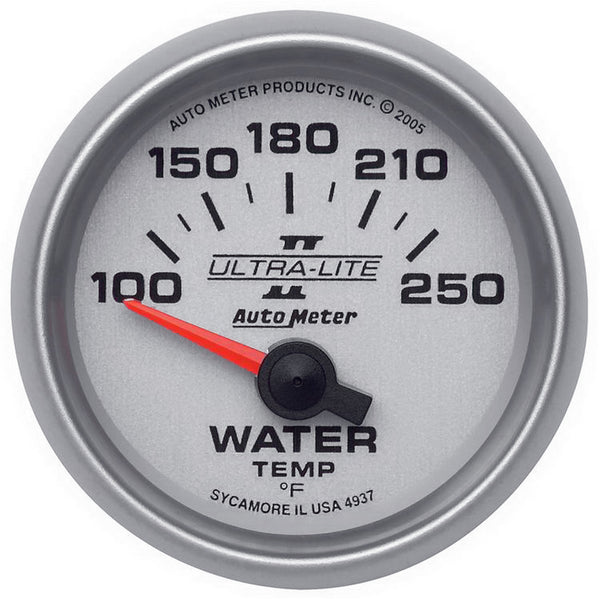 Autometer Ultra-Lite II 52mm 100-250 Deg F Short Sweep Electronic Water Temp Gauge - 4937