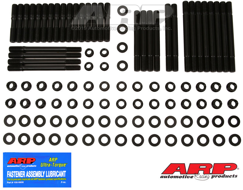 ARP SB Chevy 16°, Rodeck alum blck, 12pt u/c studs head stud kit - 234-4726