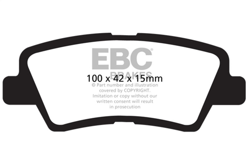 EBC 12+ Hyundai Accent 1.6 Greenstuff Rear Brake Pads - DP21875