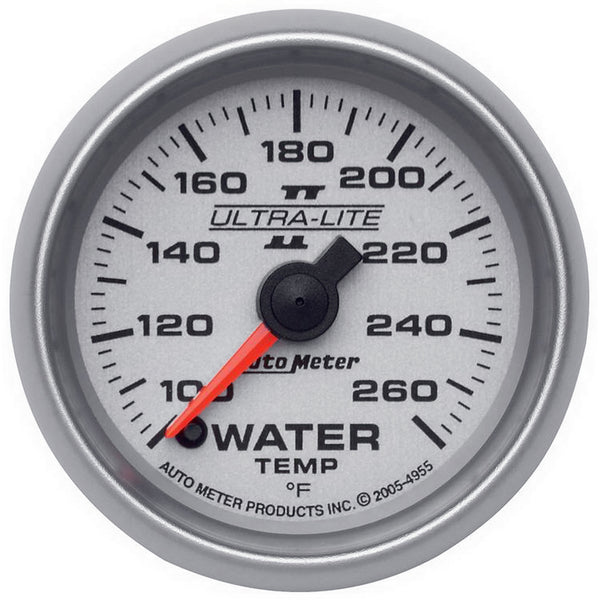 Autometer Ultra-Lite II 52mm 100-260 Deg F Full Sweep Electric Water Temperature Gauge - 4955