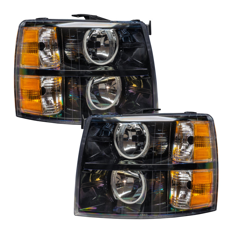 Oracle Lighting 07-13 Chevrolet Silverado Assembled Halo Headlights Round Style -Red SEE WARRANTY - 7105-003