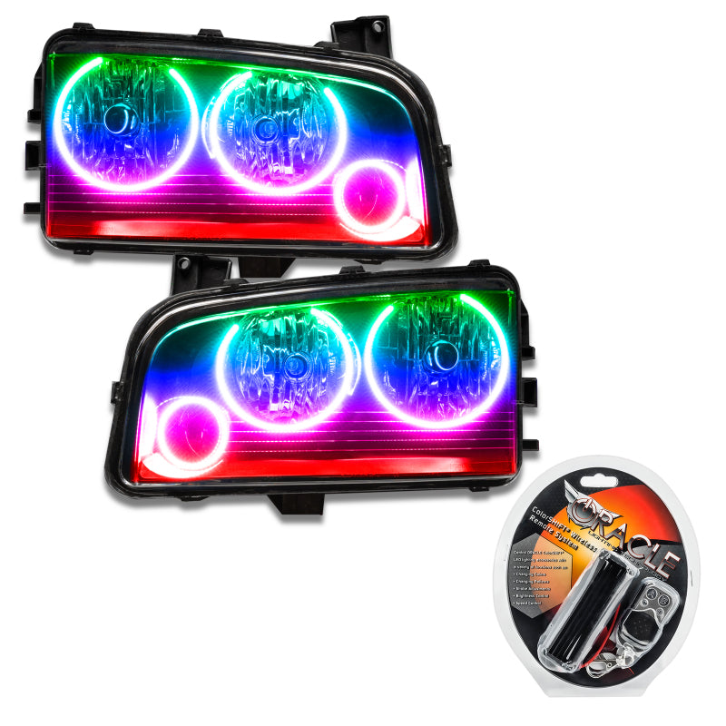 Oracle 05-10 Dodge Charger SMD HL (Non-HID) - Triple Halo - ColorSHIFT SEE WARRANTY - 8197-330