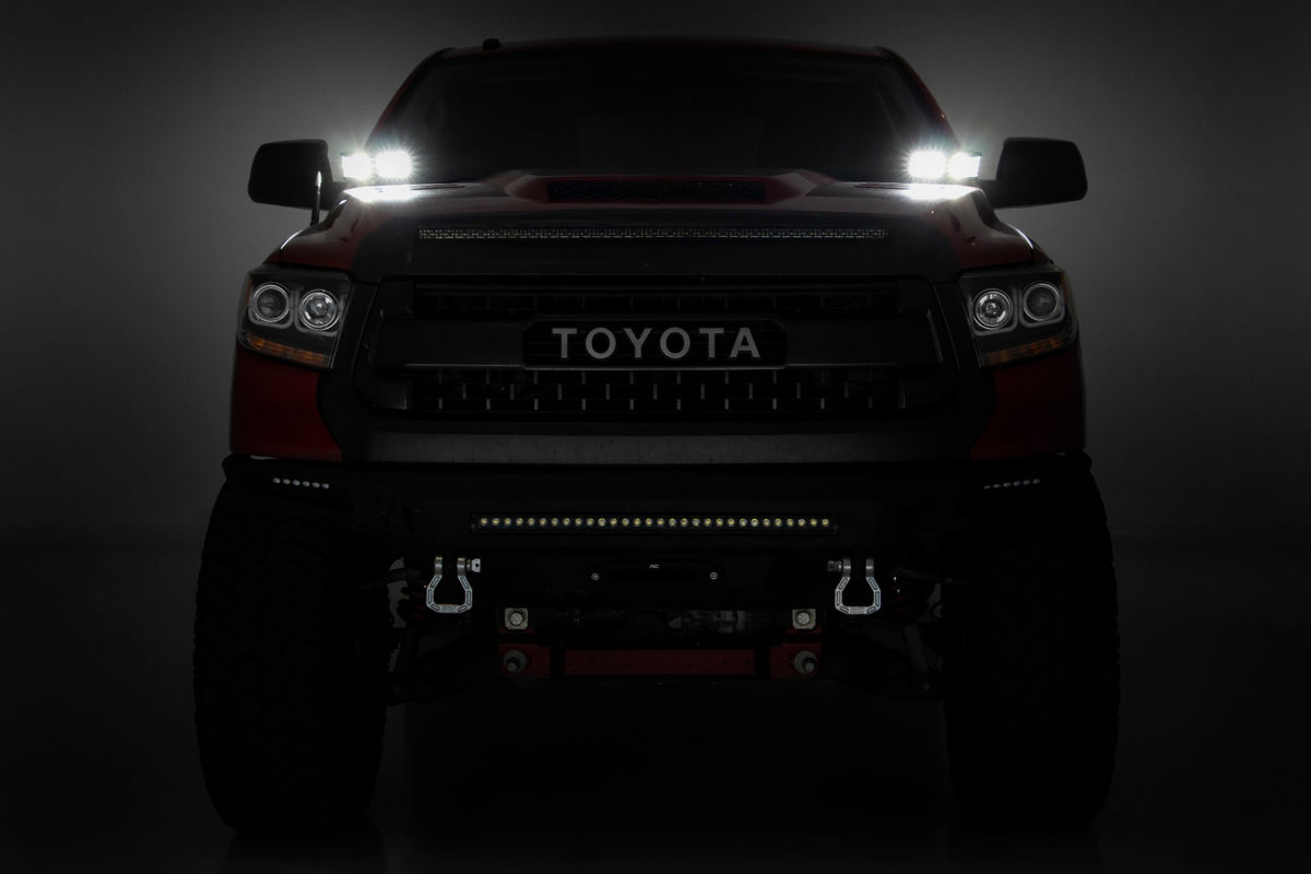 LED Light Kit | Ditch Mount | Dual 2&quot; Black Pairs | White DRL | Toyota Tundra (14-21)
