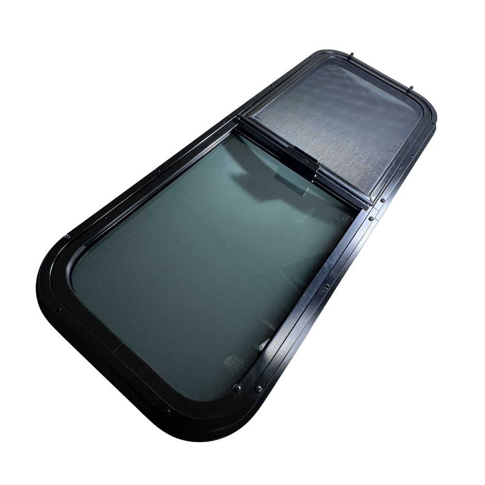 S&B CRL Glass Slider Window w/ Clamp Ring (Passenger Side) for Sprinter Van Wideouts - 70-2004