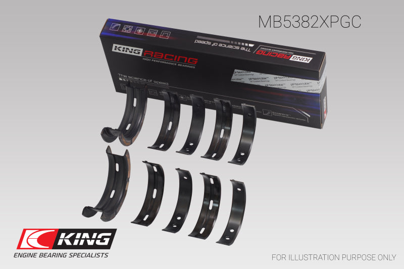 King Subaru EJ20/EJ22/EJ25 (Incl. Turbo) (Size 0.25) pMaxBlack Coated Main Bearing Set - MB5382XPGC0.25