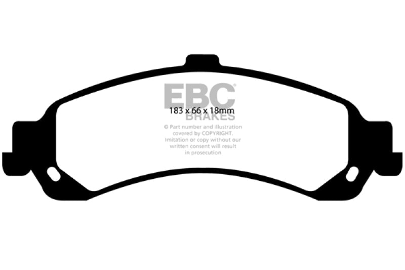 EBC 02 Cadillac Escalade 5.3 (PBR rear caliper) Yellowstuff Rear Brake Pads - DP41635R for 2000-2006 Chevrolet Suburban 1500