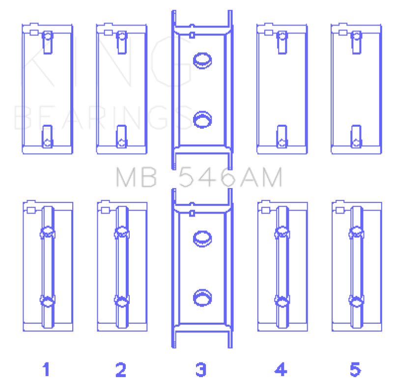 King Engine Bearings Mitsubishi G25B/4G54/4G53 (Size +0.75mm) Main Bearing Set - MB546AM0.75