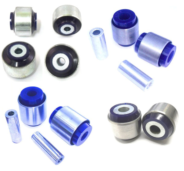 SuperPro - Front Control Arm Upper, Lower, Strut Bar & Lower Shock Bushing Kit - KIT208K for 2002-2008 Audi A4 - front view