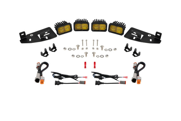 Diode Dynamics SSC2 LED Fog Pocket Kit for 2019-Present Ram - Yellow Sport - DD7623 for 2019-2024 Ram 1500 - front view