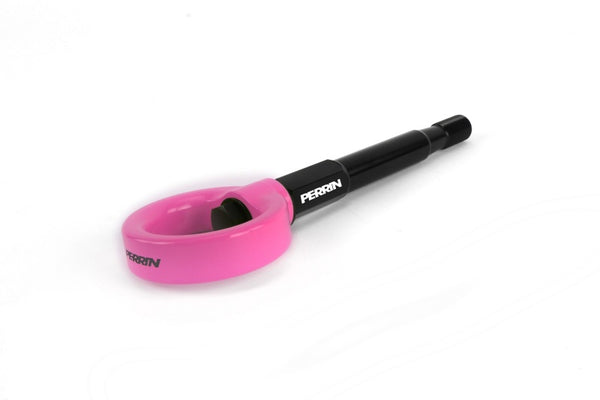 Perrin 08-14 Subaru WRX/STI Hatchback Tow Hook Kit (Rear) - Hyper Pink - PSP-BDY-250HP for 2008-2021 Subaru WRX STI - front v