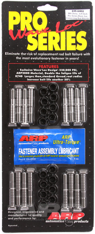 ARP BB Chevy 3/8in pro wave-loc rod bolt kit - 235-6402