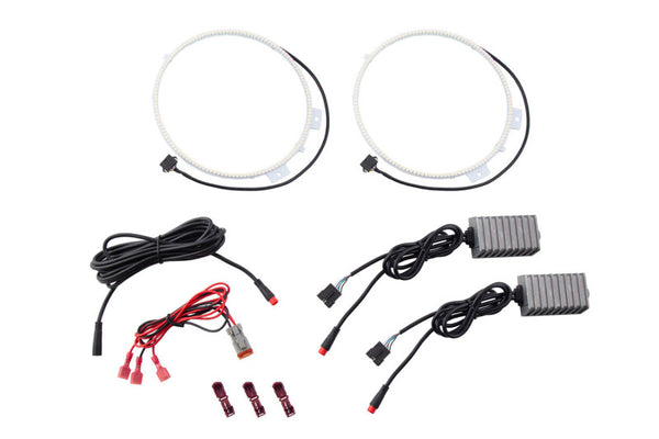 Diode Dynamics 18-21 Jeep JL Wrangler/Gladiator RGBW HD LED Halos - DD2290 for 2018-2024 Jeep Wrangler - front view
