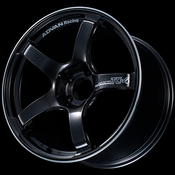 Advan TC4 18x8 +47 5-100 Racing Black Gunmetallic & Ring Wheel - YAD8G47DBGR by Advan