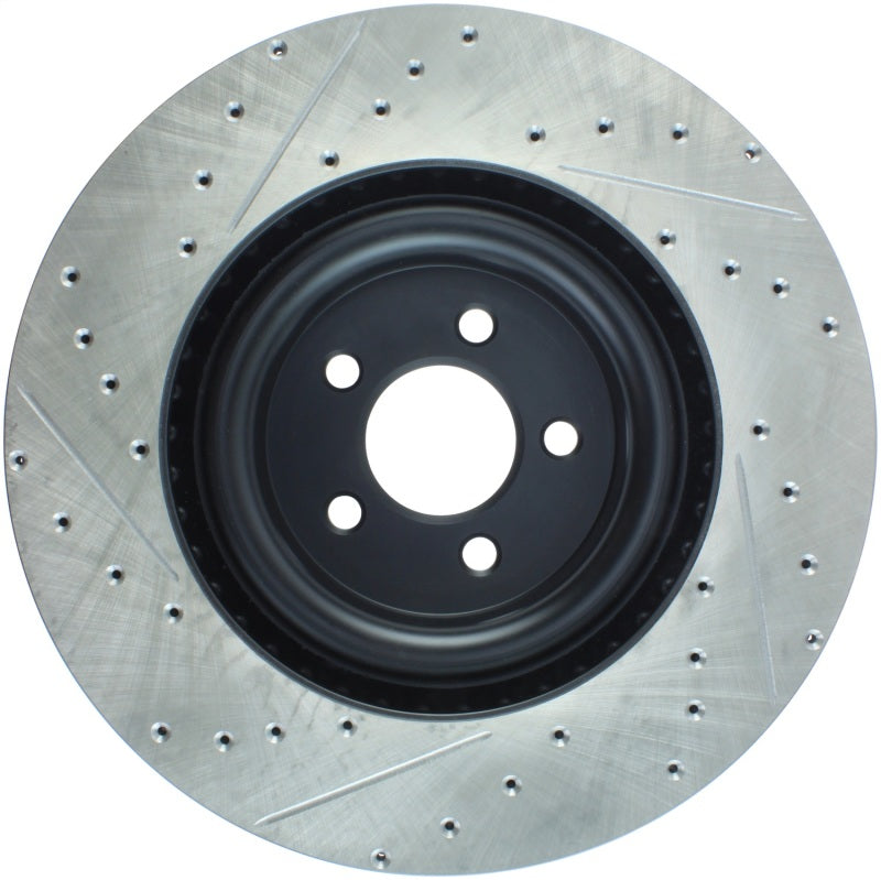 StopTech Slotted &amp; Drilled Sport Brake Rotor - 2015 Ford Mustang GT - Front Left - 127.61116L