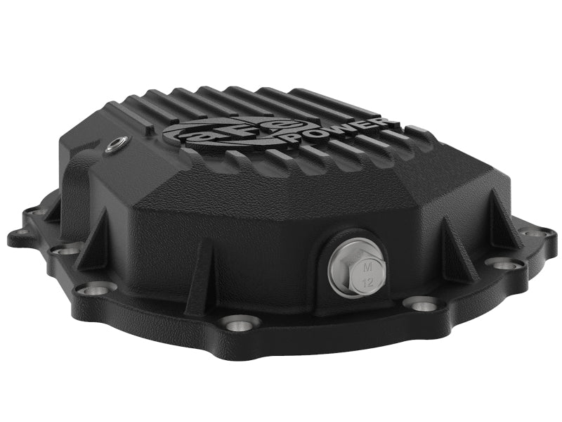 AFE Power 11-18 GM 2500-3500 AAM 9.25 Axle Front Diff Cover Black Machined w/ 2 Qts 75w90 Oil - 46-71051B