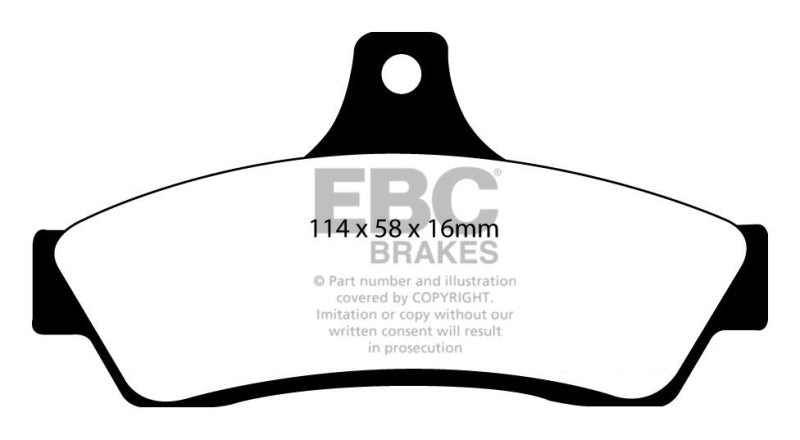 EBC 03-04 Pontiac GTO 5.7 (Solid Rear Rotors) Ultimax2 Front Brake Pads - UD1043 for 2004 Pontiac GTO - front view