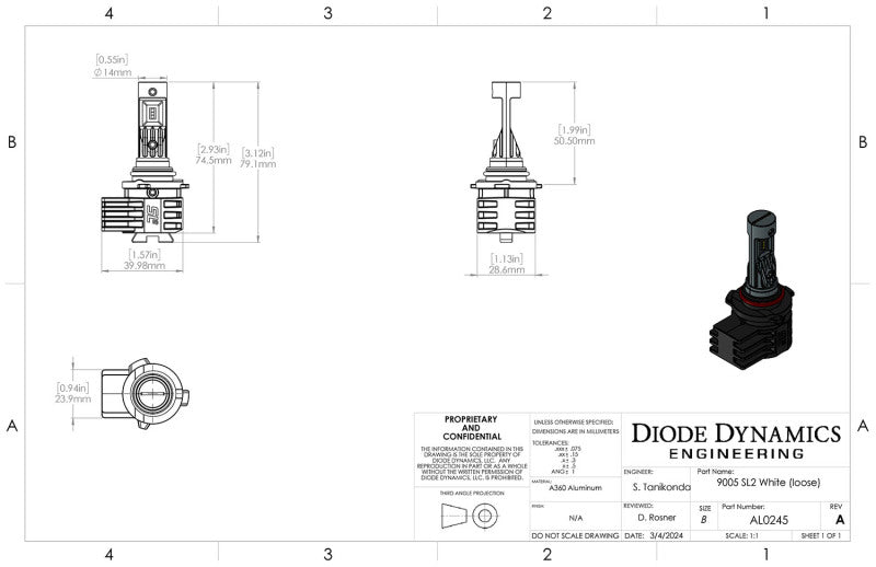 Diode Dynamics 9005/9011/H10 White SL2 LED Bulbs (pair) - DD0463P