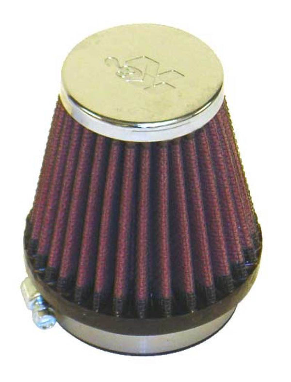 K&N Universal Chrome Filter 2 1/8 inch FLG / 3 inch Bottom / 2 inch Top / 3 inch Height - RC-2330 by K&N Engineering - front 