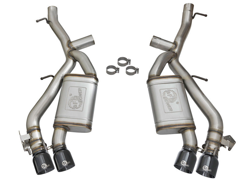 aFe MACHForce XP 3in 304 SS Axle-Back Exhaust Dual Exhaust (NPP) w/ Black Tips 16-17 Camaro SS V8 - 49-34068-B