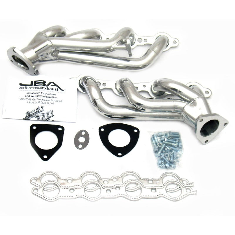 JBA 99-02 GM Truck 6.0L LS w/o A.I.R. w/EGR 1-5/8in Primary Silver Ctd Cat4Ward Header - 1850S-1JS