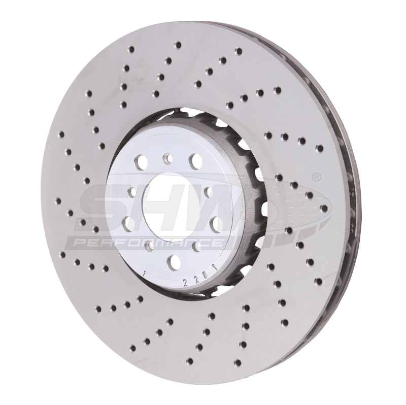 SHW 15-18 BMW X5 M 4.4L Left Front Cross-Drilled Lightweight Brake Rotor (34112284901) - BFL48501