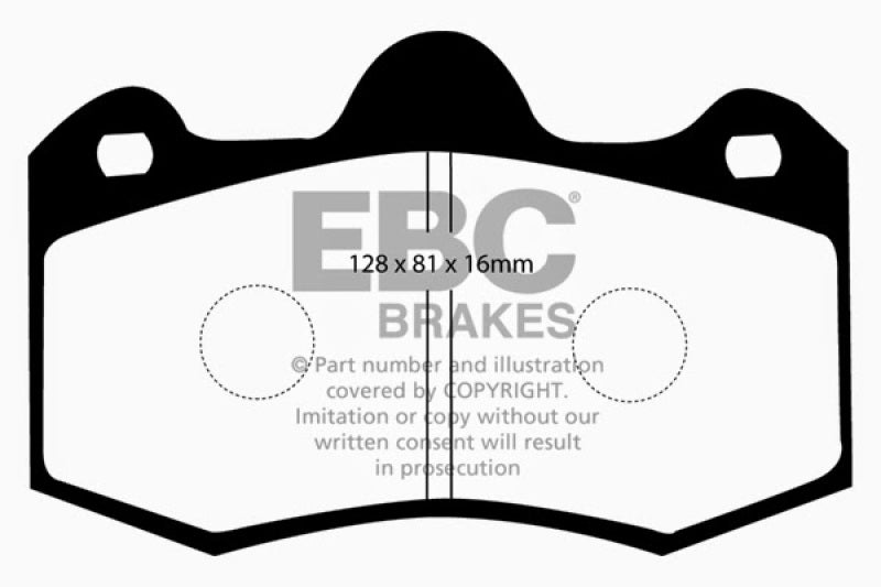 EBC 11+ Mclaren MP4-12C 3.8 Twin Turbo Yellowstuff Rear Brake Pads - DP4036R