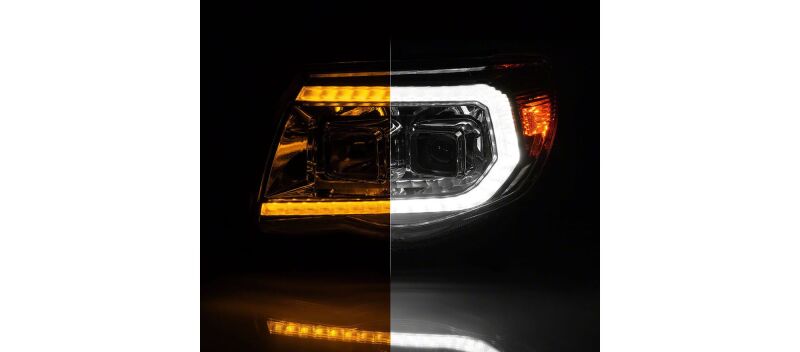 Raxiom 05-11 Toyota Tacoma Axial Series Switchback Proj Headlights- Chrome- Clear Lens - TT23362 - detail view