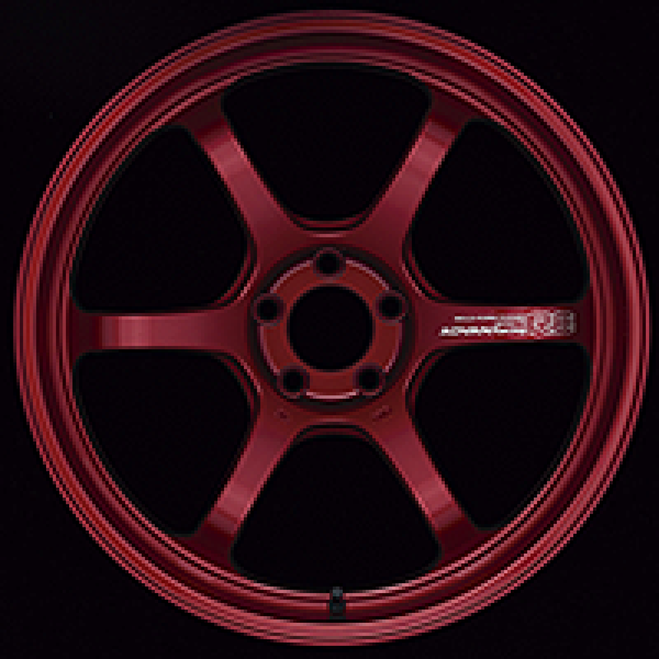 Advan R6 18x12.0 +25 5-114.3 Racing Candy Red Wheel - YA68O25ECR by Advan