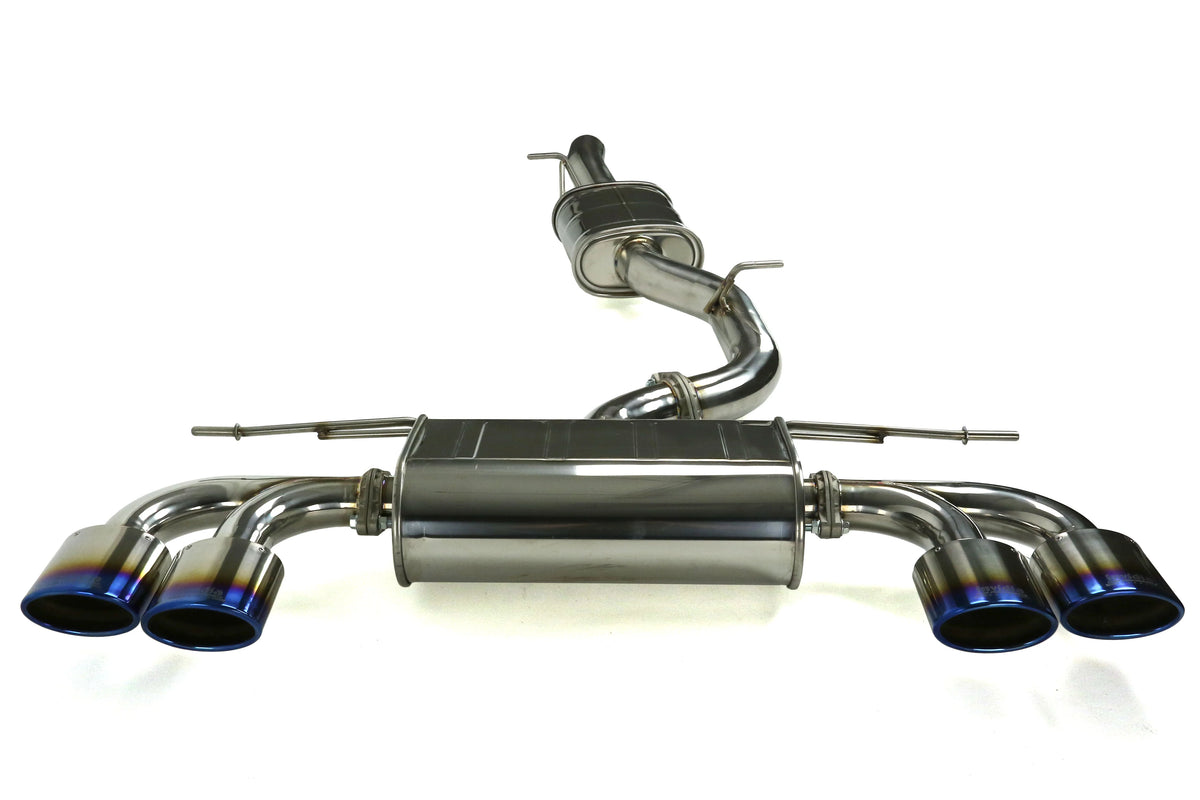 Invidia 15+ Volkswagen Golf-R Q300 Quad Oval Titanium Burnt Tips Cat-back Exhaust - HS14GFRG3T