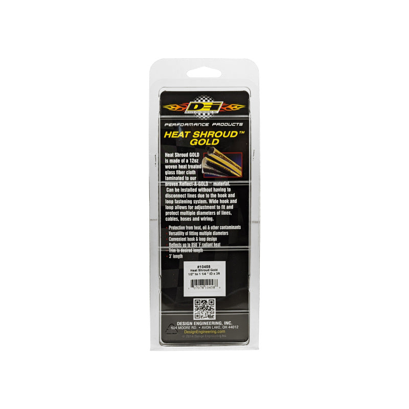 DEI Heat Shroud 1/2in to 1-1/4in I.D. x 3ft - Gold - 10458