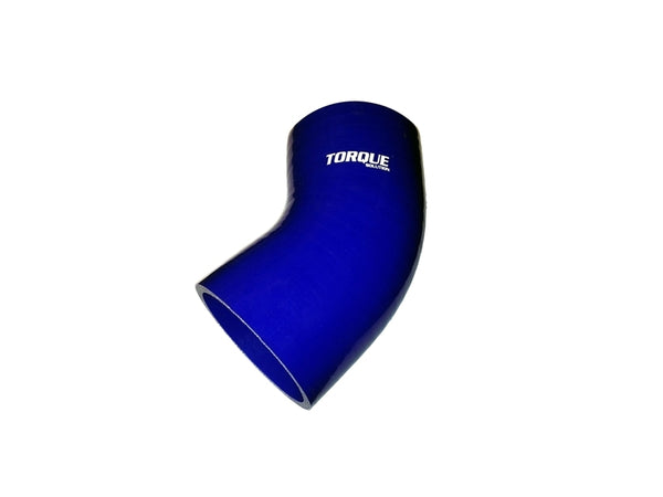 Torque Solution 45 Degree Silicone Elbow: 3.5 inch Blue Universal - TS-CPLR-45D35BL by Torque Solution