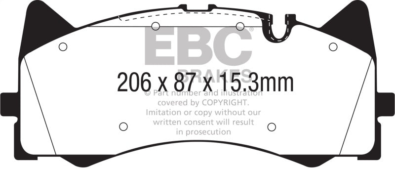 EBC 2015+ Mercedes-Benz C63 AMG (W205) 4.0L Twin Turbo Yellowstuff Front Brake Pads - DP42298R