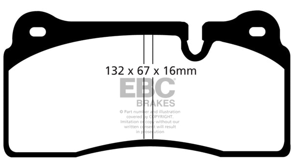 EBC 98-99 Lamborghini Diablo 5.7L Sv Bluestuff Front Brake Pads - DP51127NDX for 2008-2023 Audi R8 - front view
