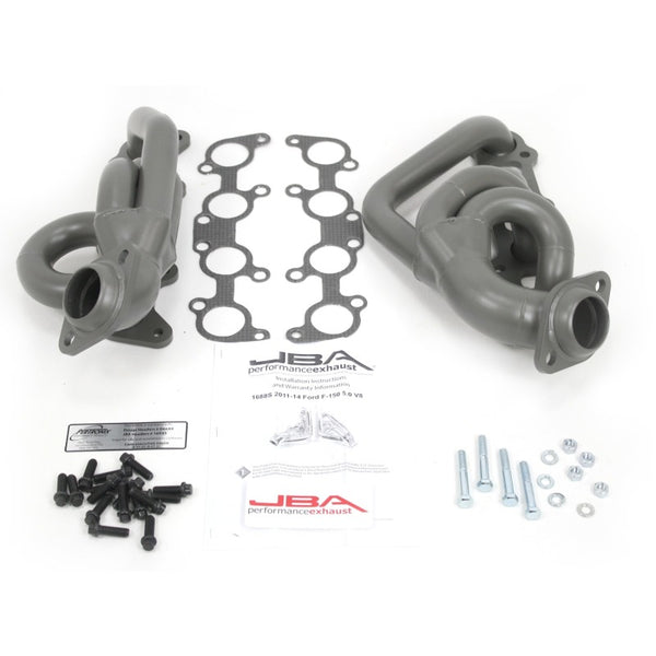 JBA 11-14 Ford F-150 5.0L Coyote 1-5/8in Primary Ti Ctd Cat4Ward Header - 1688SJT for 2011-2014 Ford F 150 - front view
