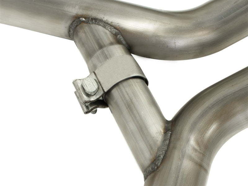 aFe MACHForce XP Exhaust 2.5in Stainless Steel CB/10-13 Chevy Camaro V6-3.6L (td) (gloss blk tip) - 49-44042-B