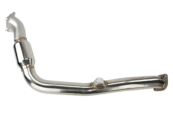 Invidia 02-07 WRX/STi Polished Divorced Waste Gate Downpipe with High Flow Cat - HS05SW1DPC for 2015-2021 Subaru WRX STI - fr